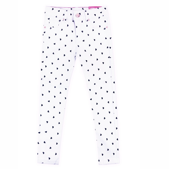 Girls Twill Heart Print Pants