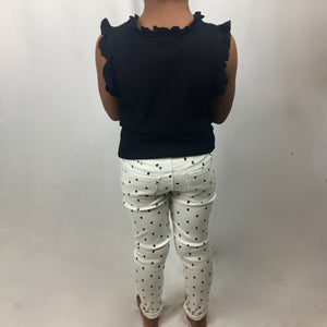 Girls Twill Heart Print Pants