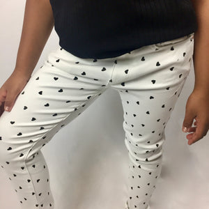 Girls Twill Heart Print Pants