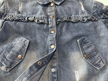 Load image into Gallery viewer, Distressed Ruffle Jean Jacket