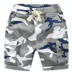 Gray Camo Cargo Shorts